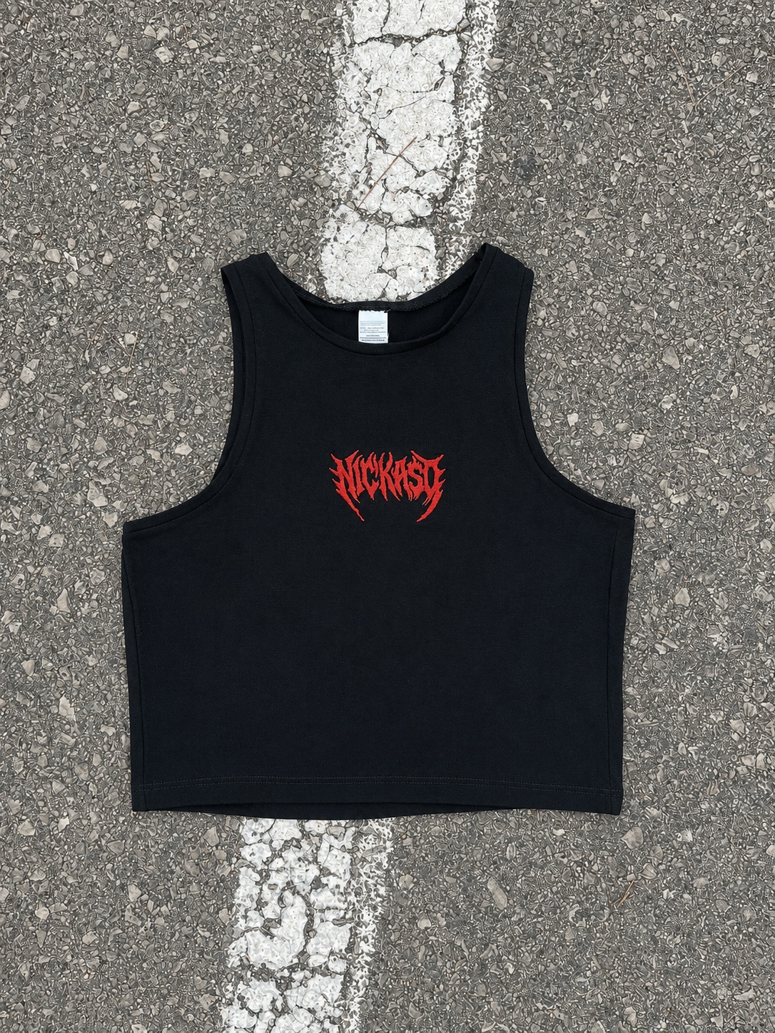 Top Crop Metal Nko Black