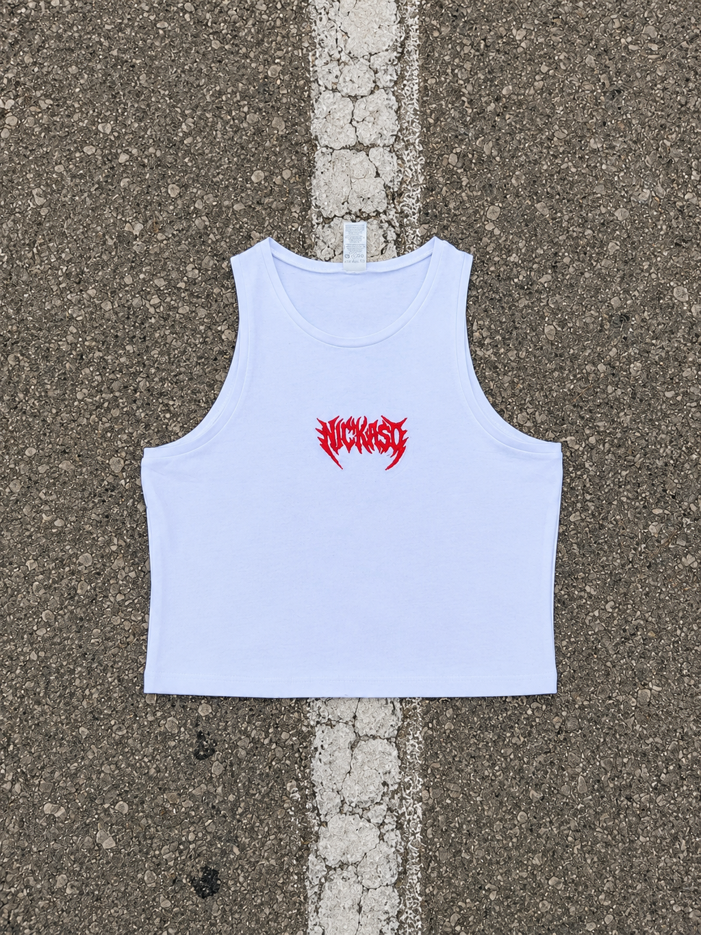 Top Crop Metal Nko White