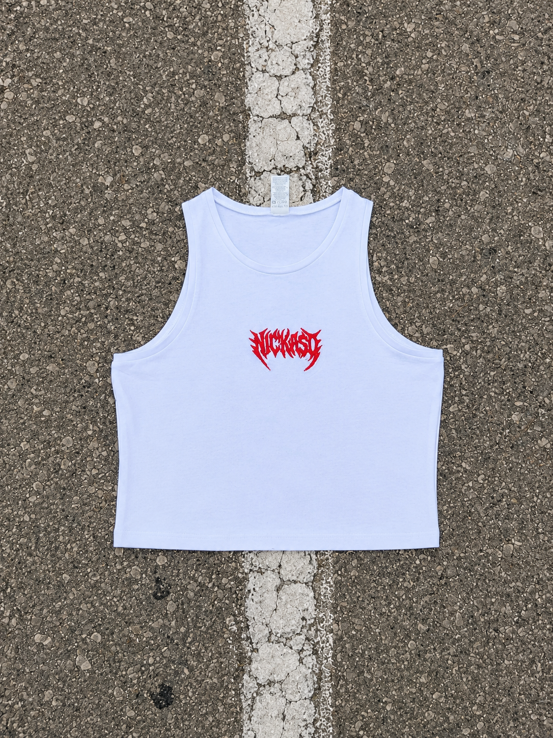 Top Crop Metal Nko White